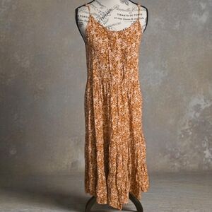 Blu Pepper‎ Brown Floral Midi Dress